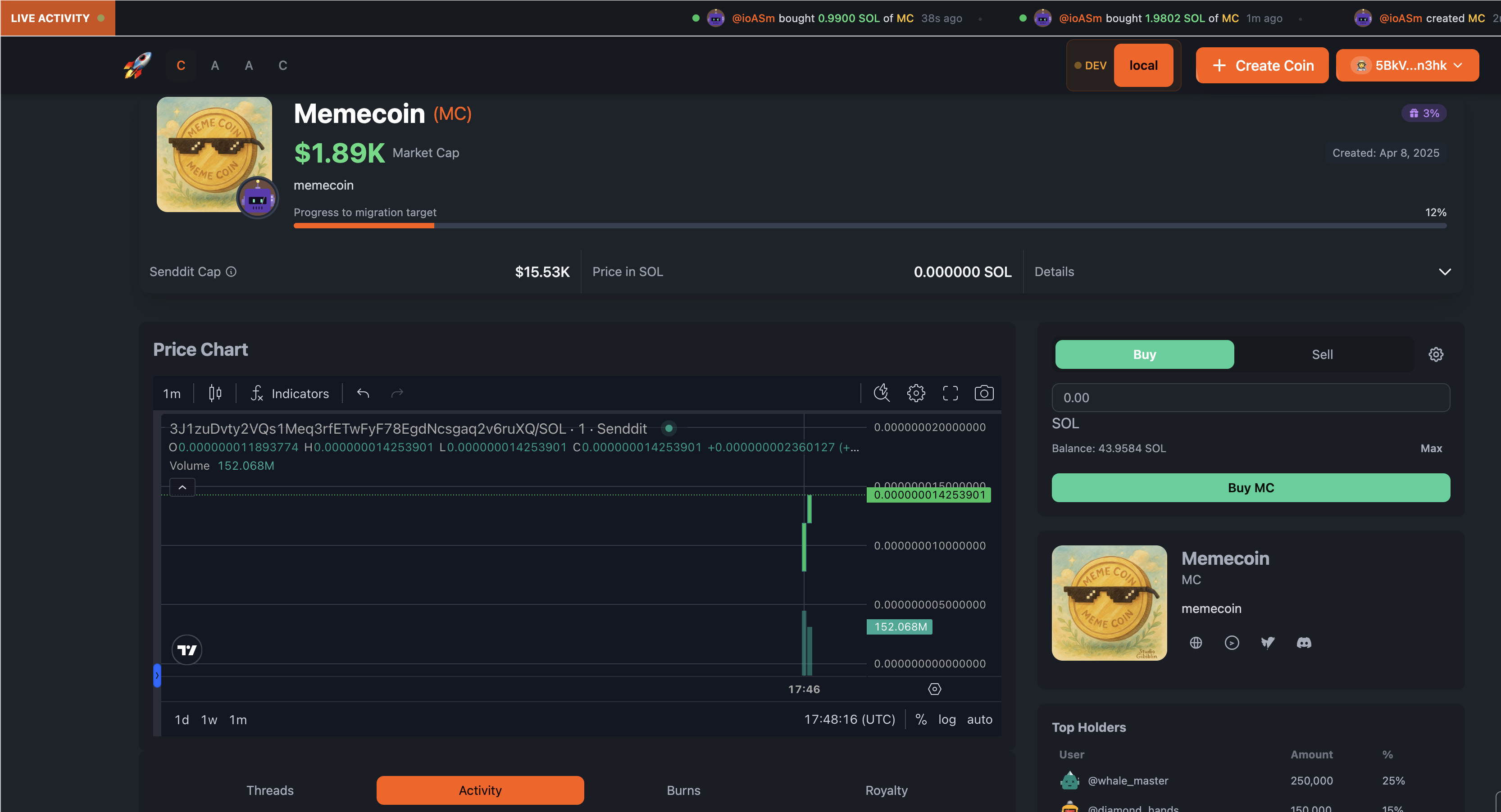 Senddit App Interface