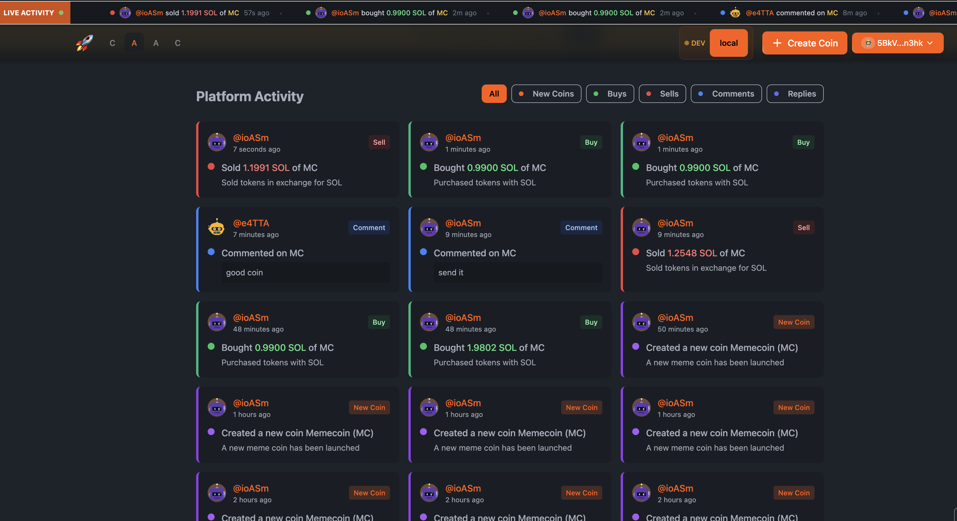 Trading Interface